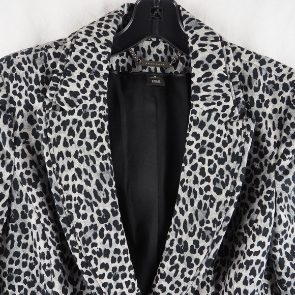 White House Black Market Blazer Leopard Print Sz 8 - Picture 3 of 8